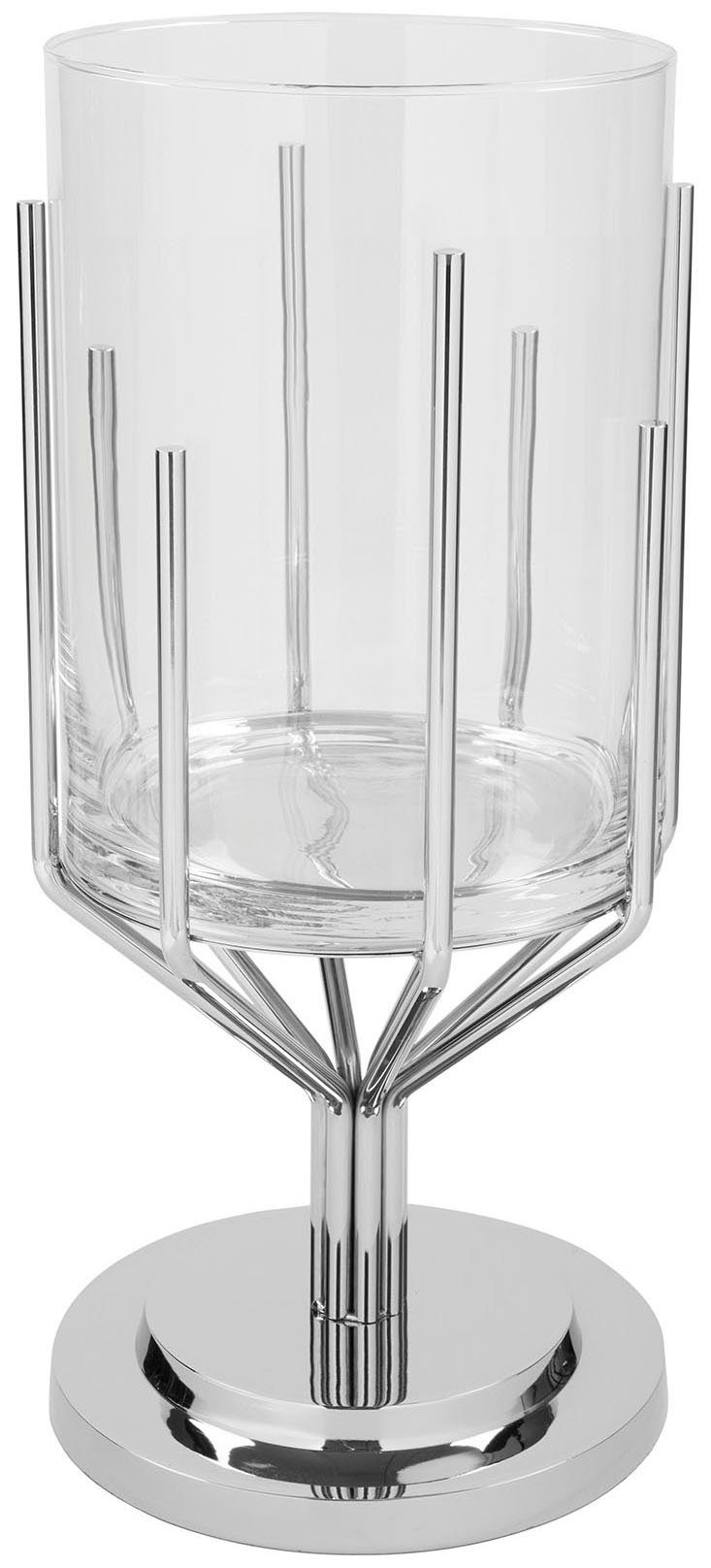 und Silberfarben - Edelstahl Glas Aluminium, St), Windlicht LUXOR aus Fink (1
