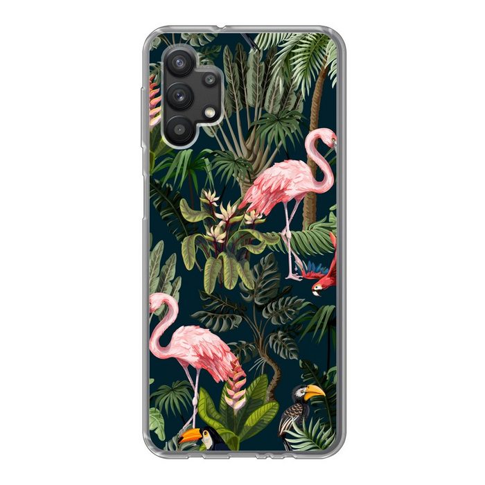 MuchoWow Handyhülle Jungtiere - Muster - Kinder - Flamingo - Papagei - Kinder Handyhülle Samsung Galaxy A32 5G Smartphone-Bumper Print Handy