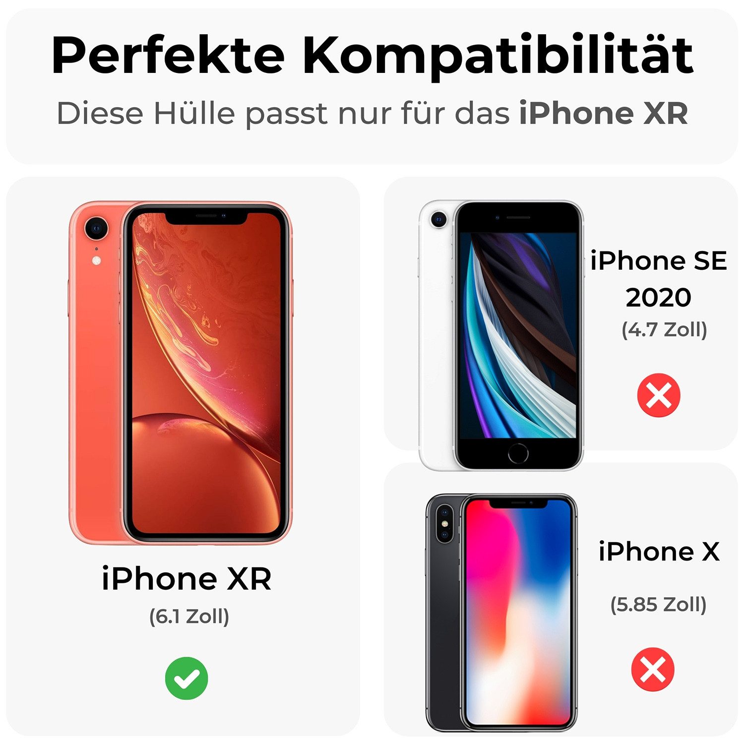 betterfon Handyhülle Handytasche für Apple iPhone Klapphülle Klapphülle, Bookstyle-Hülle: Magnetverschluss 3 Kartenfächer & Standfunktion