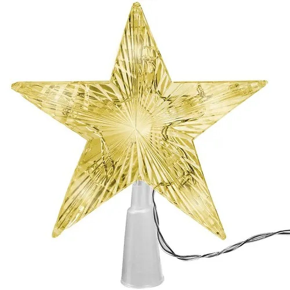 Ruhhy Christbaumspitze Weihnachtsstern LED-Baumspitze (1-tlg), 10 warmweiße LEDs, batteriebetrieben, kompakt