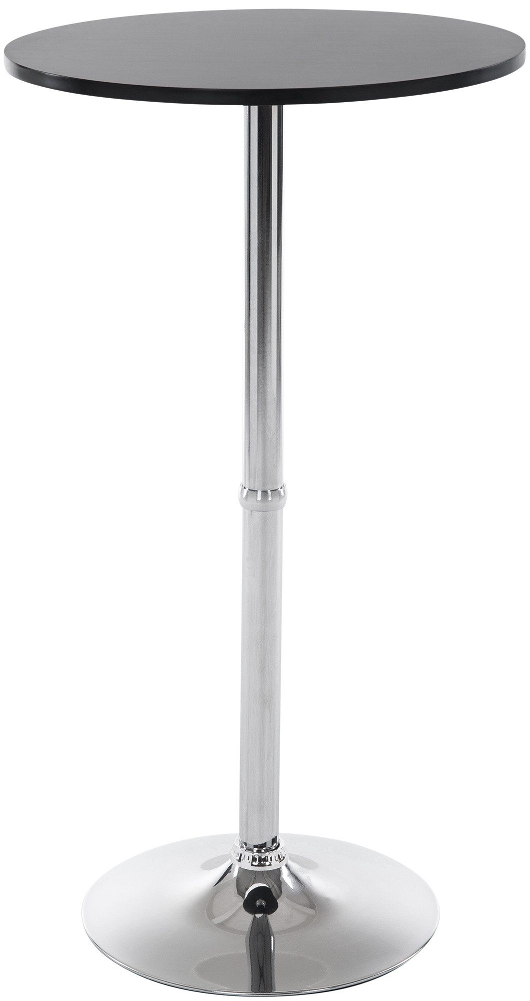 furnicato Stehtisch Rund 60 cm Massivholz Schwarz (1-St), Standsicherer Bistrotisch mit Aluminiumgestell für Veranstaltungen