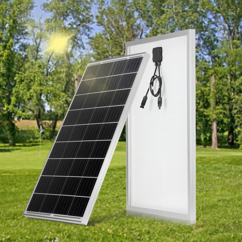 LETGOSPT Solarmodul 100W / 150W 18V Solarmodul Monokristallin Solarpanel Photovoltaik, IP67 Wasserdichte, Ideal zum Aufladen von Batterien Wohnmobil Garte