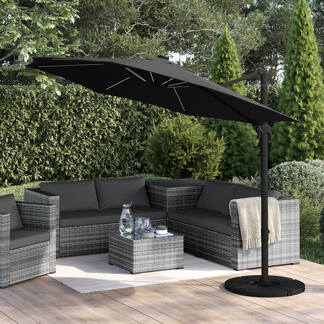 STEELSØN Sonnenschirm Lyrion, rund, Solar LED günstig online kaufen