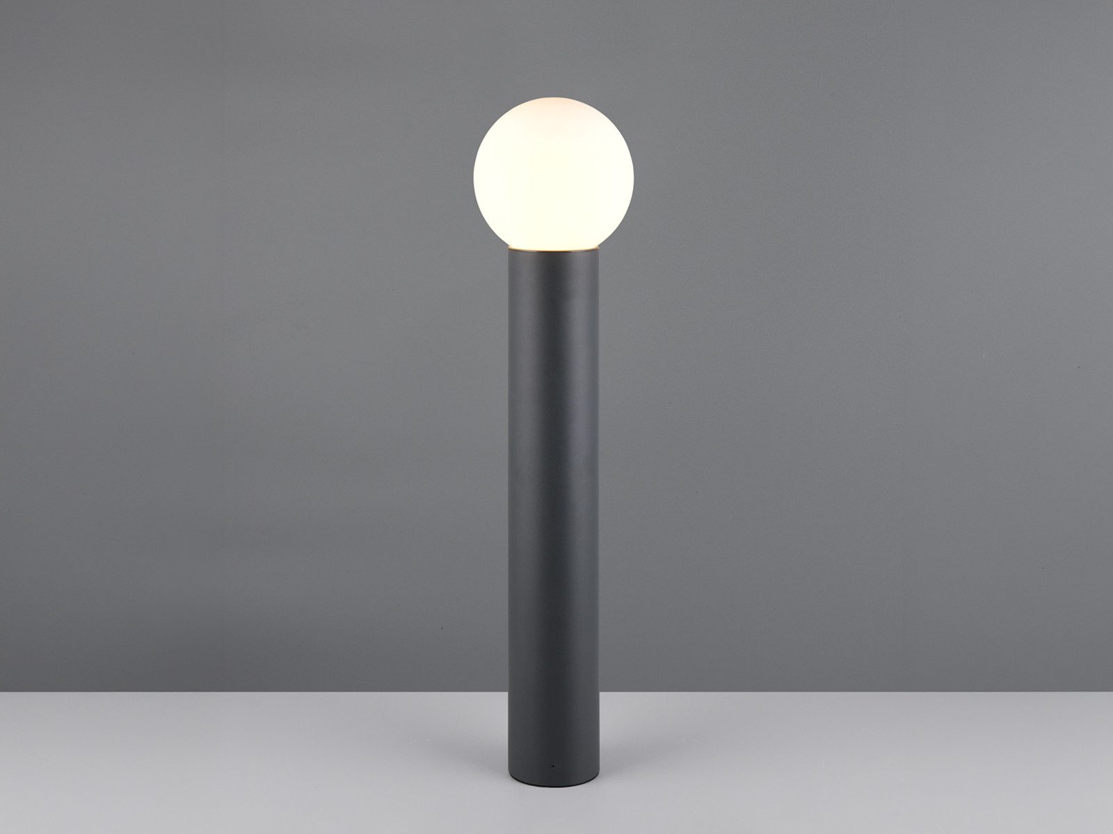 TRIO Leuchten LED Pollerleuchte mit Glaskugel, Höhe 80cm, LED wechselbar, warmweiß, Garten-beleuchtung mit Strom Retro Wegbeleuchtung Einfahrt Gartenlampe