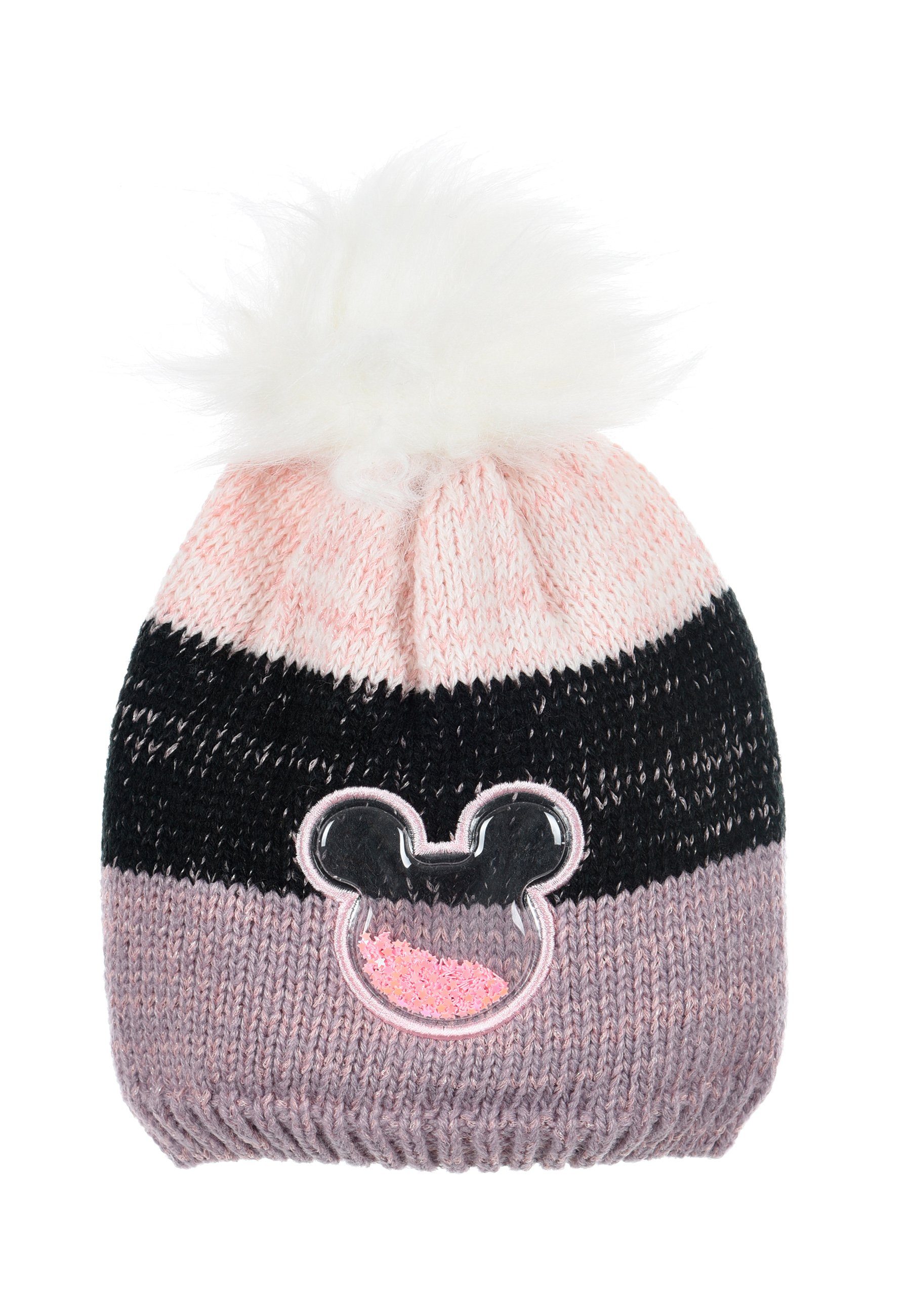 Disney Minnie Mouse Bommelmütze Kinder Mädchen Winter-Mütze Weiß