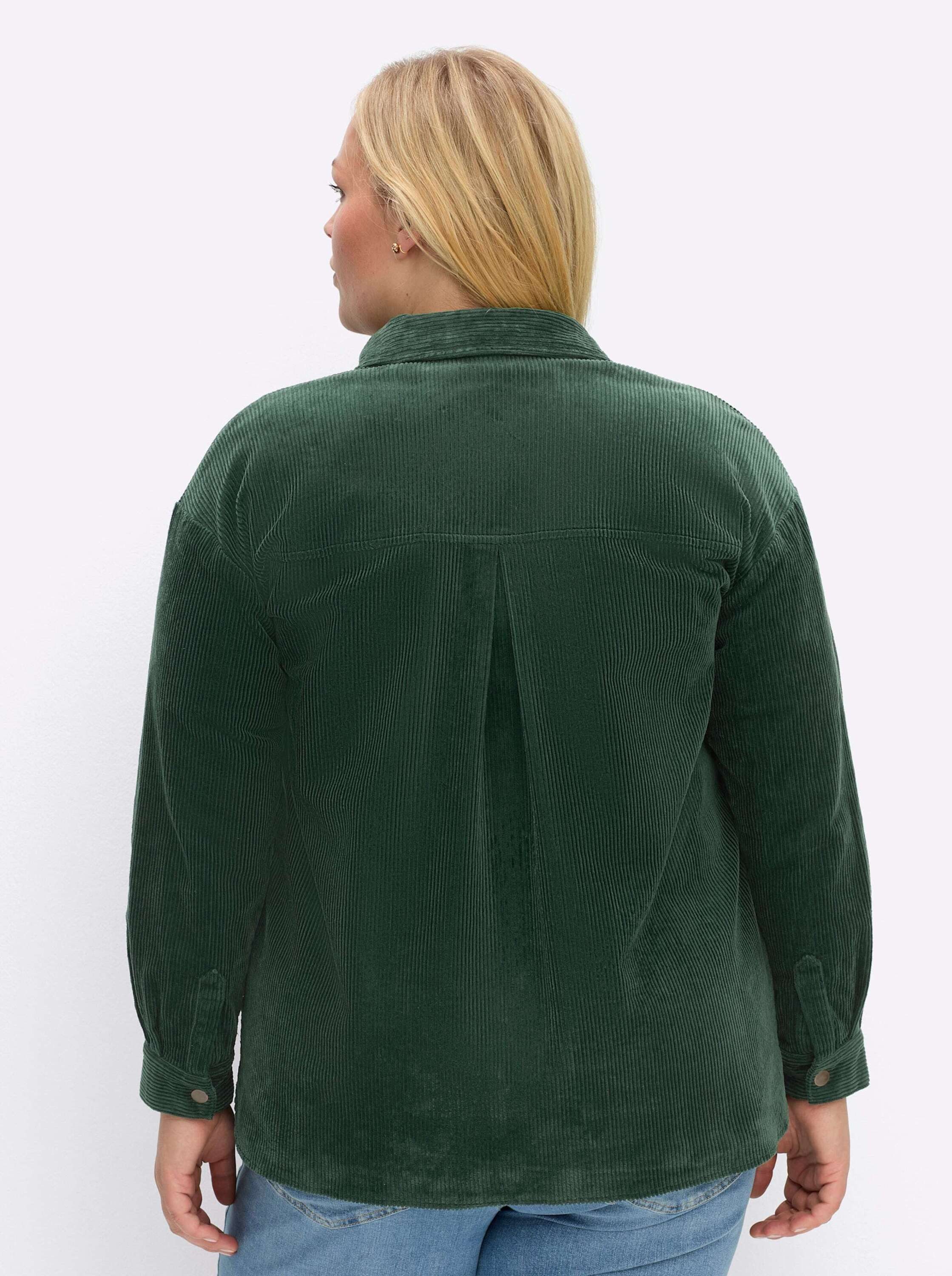 Sheego Klassische Bluse Cord-Bluse Langarm günstig online kaufen