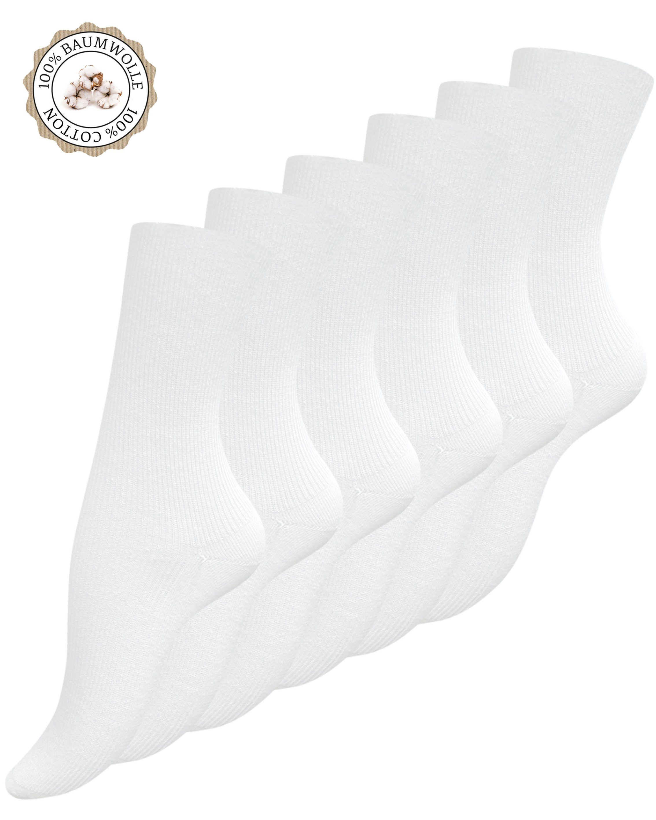 Yenita® Socken (6-Paar) Handgekettelte Zehennaht weiß
