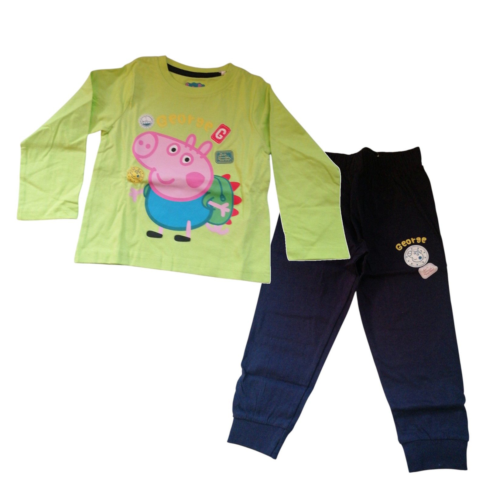 Peppa Pig Pyjama Langer Pyjama für Jungen, Peppa Pig, "George", (Set, 2 tlg., Oberteil, Hose)