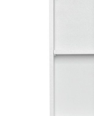 möbelando Hängeschrank Riga Moderner Hängeschrank, Korpus aus Spanplatte melaminharzbeschichtet in Weiß, Front aus MDF in Gelb-Matt mit 1 Tür, 1 Einlegeboden sowie 1 Nische. Breite 25 cm, Höhe 71 cm, Tiefe 20 cm