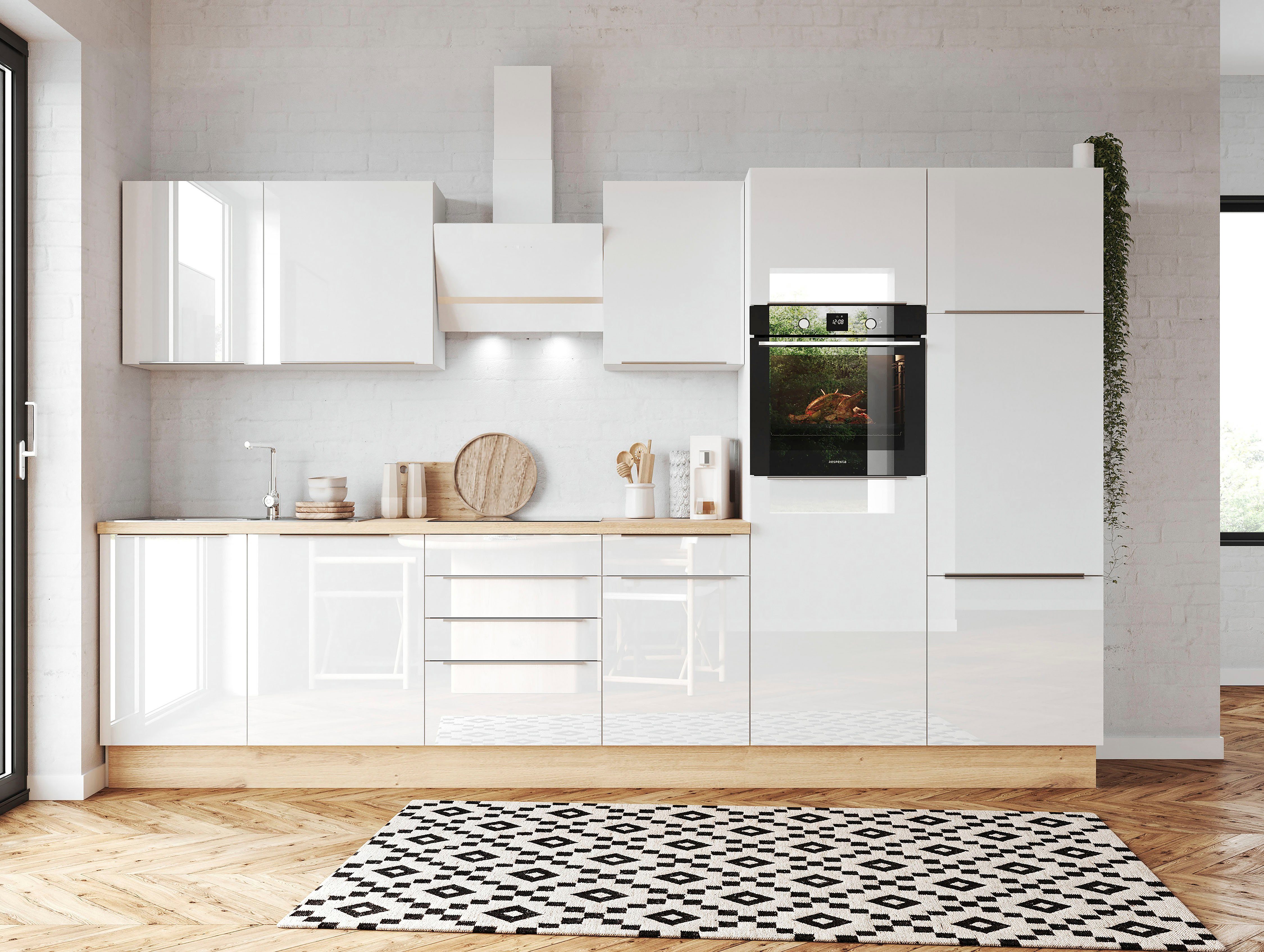 RESPEKTA Küchenzeile Safado aus Soft- OTTO, Konfiguration cm, cm +/- 2 mit Marleen, für Serie exklusiver Close, in 340 der Breite Füße Höhenverstellbare