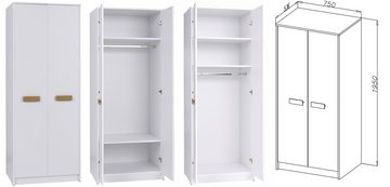 Marmex Möbel Schrank-Set Grant Mini, (SET, Kleiderschrank, Schreibtisch mit Verlängerung), Scharniere mit Soft-Close