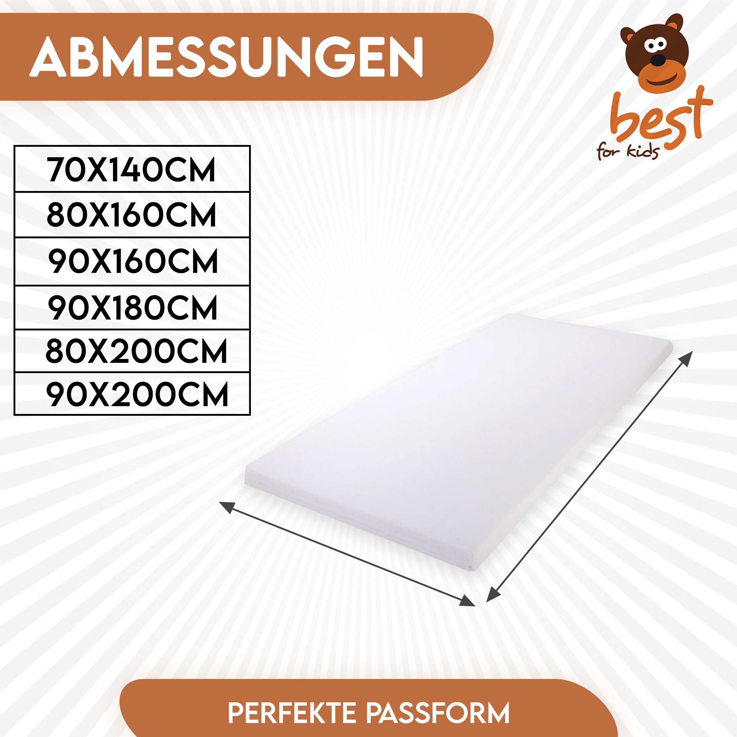 Komfortschaummatratze Baby Schaumstoffmatratze 70x140–Waschbarer Bezug, Allergikerfreundlich, Best for Kids, 6 cm hoch