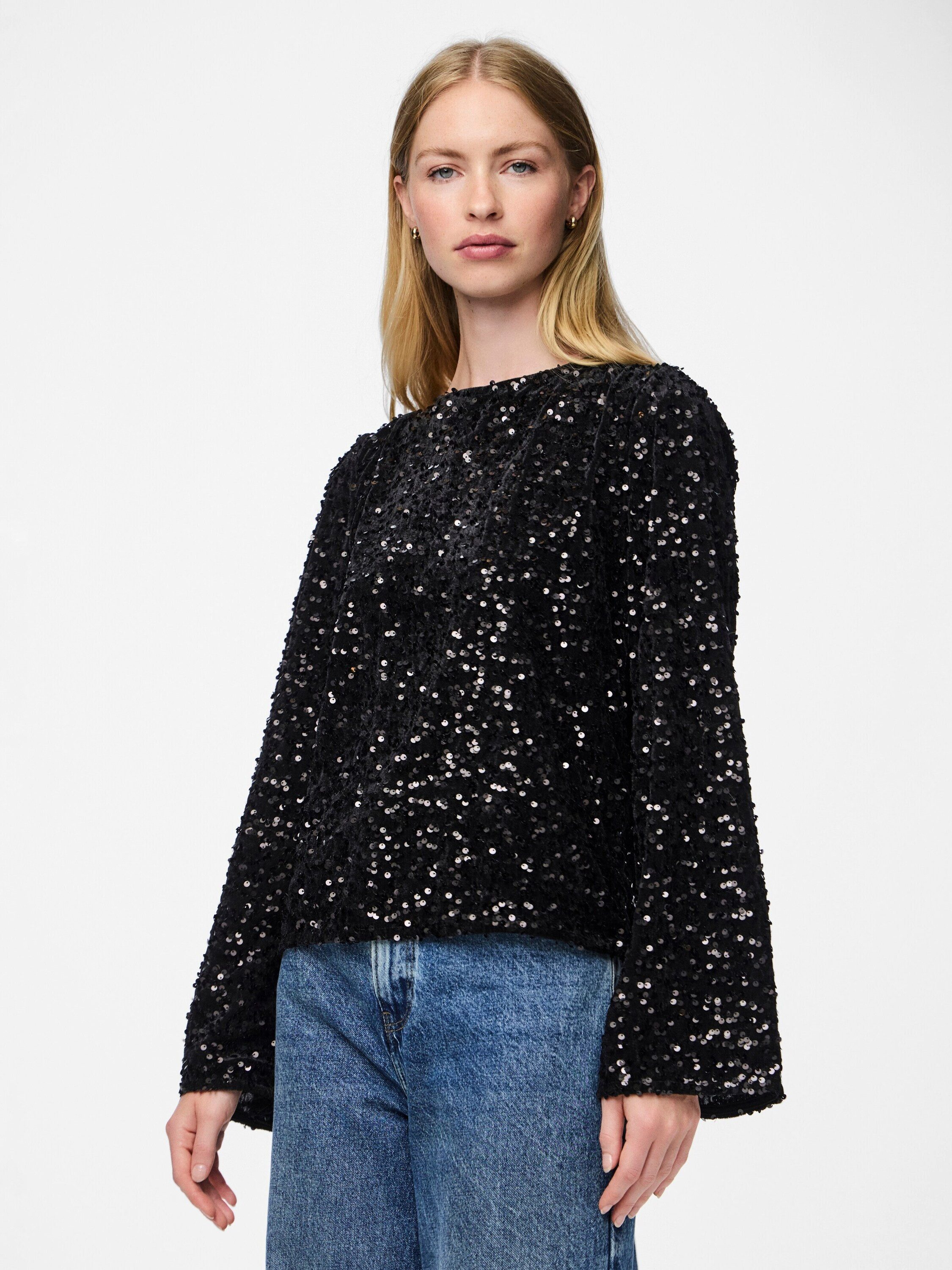 pieces Langarmbluse PCKAM (1-tlg) Cut-Outs