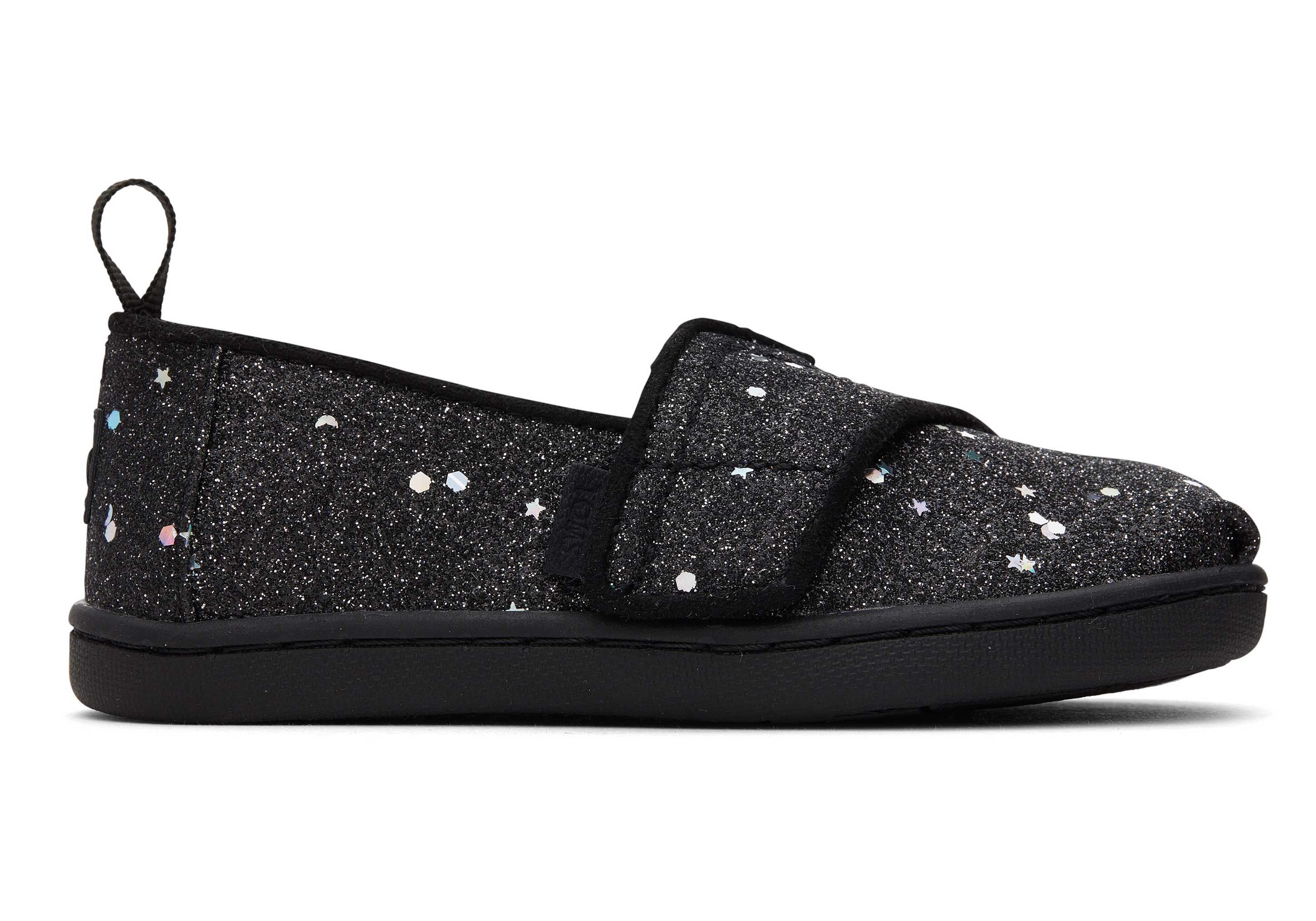 TOMS Tiny Alpargata Gold Sparkle Bow Toddler Shoe Slip-On Sneaker