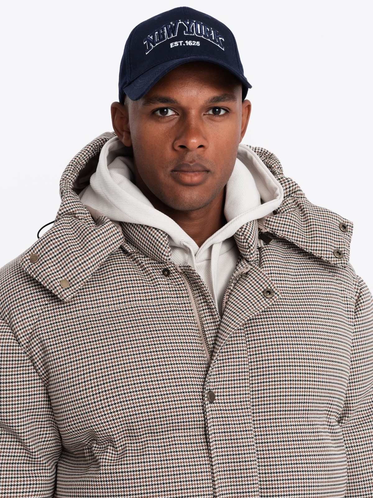 OMBRE Winterjacke Dick wattierte Herren-Peplit- Pufferjacke