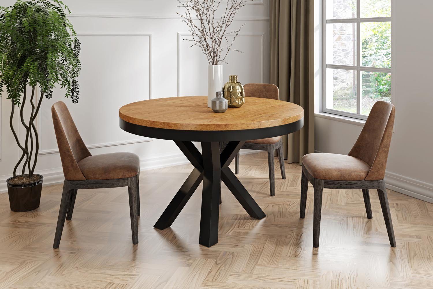 WFL GROUP Esstisch Clara (erhältlich in zwei Größen – 100/120 cm, ausziehba günstig online kaufen