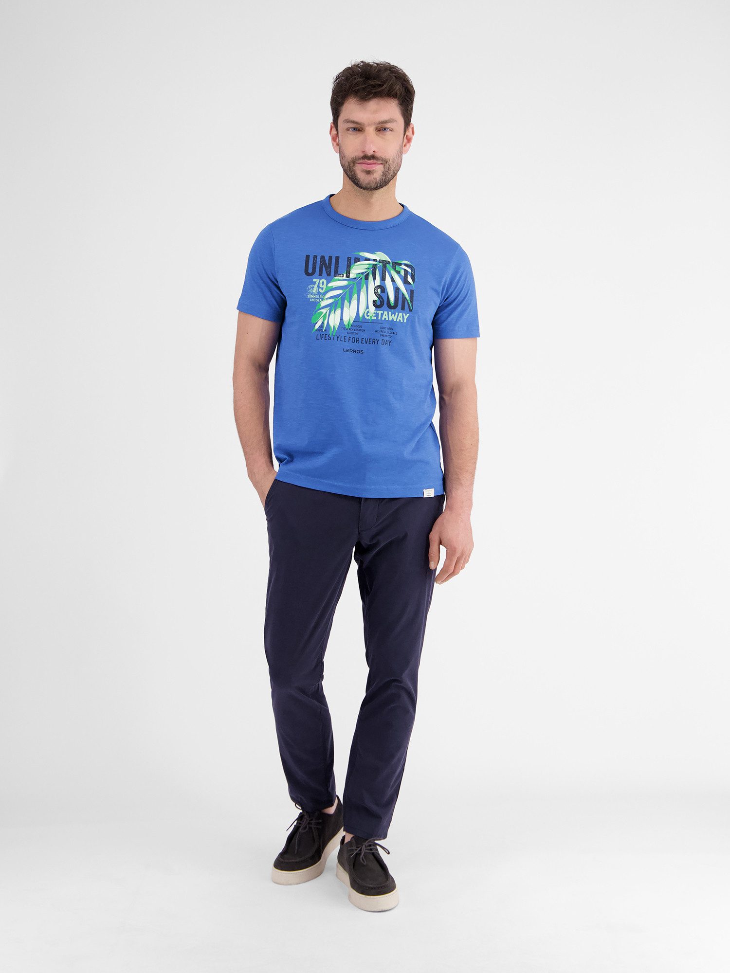 LERROS T-Shirt Herren T-Shirt mit Brustprint