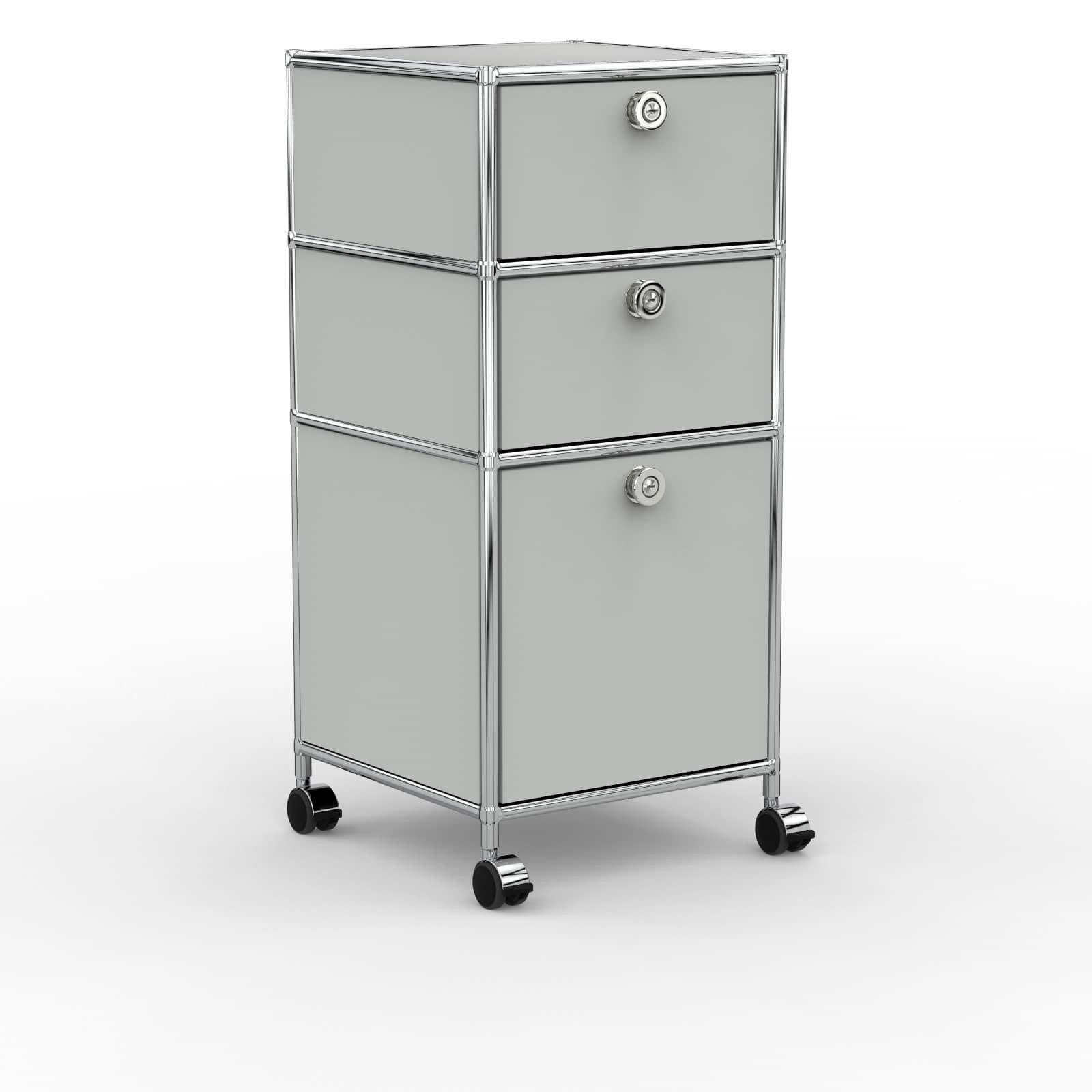 Versee Rollcontainer Büro-Container Metall 40 cm, 2 Schubl. + 1 hoch, Farbauswahl, (Schubladencontainer für Büro und Home-Office, 1 Rollcontainer), Robust und langlebig, 50kg belastbar