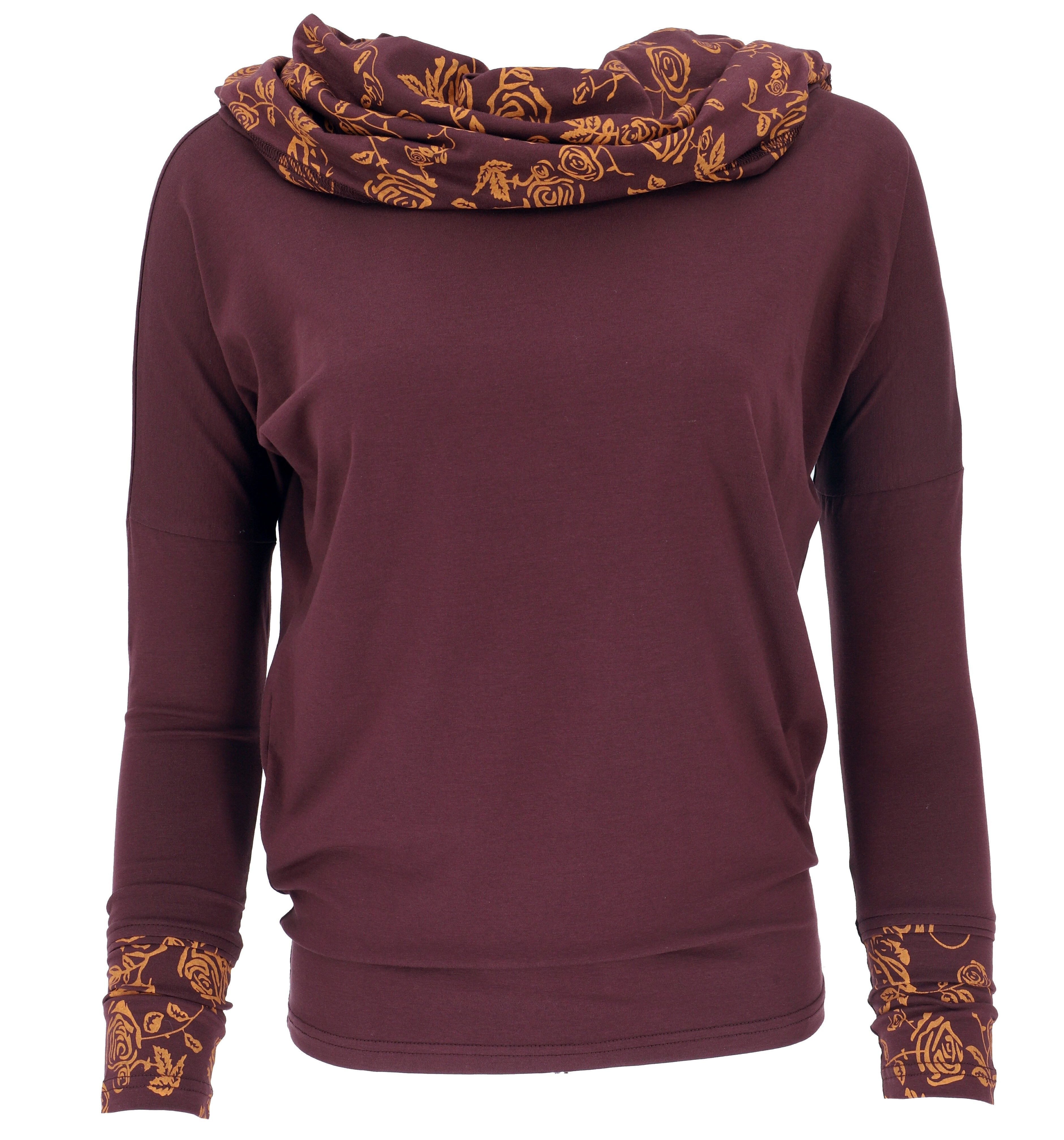 Guru-Shop Longsleeve Lockeres Longshirt aus Bio-Baumwolle, Boho.. alternati günstig online kaufen