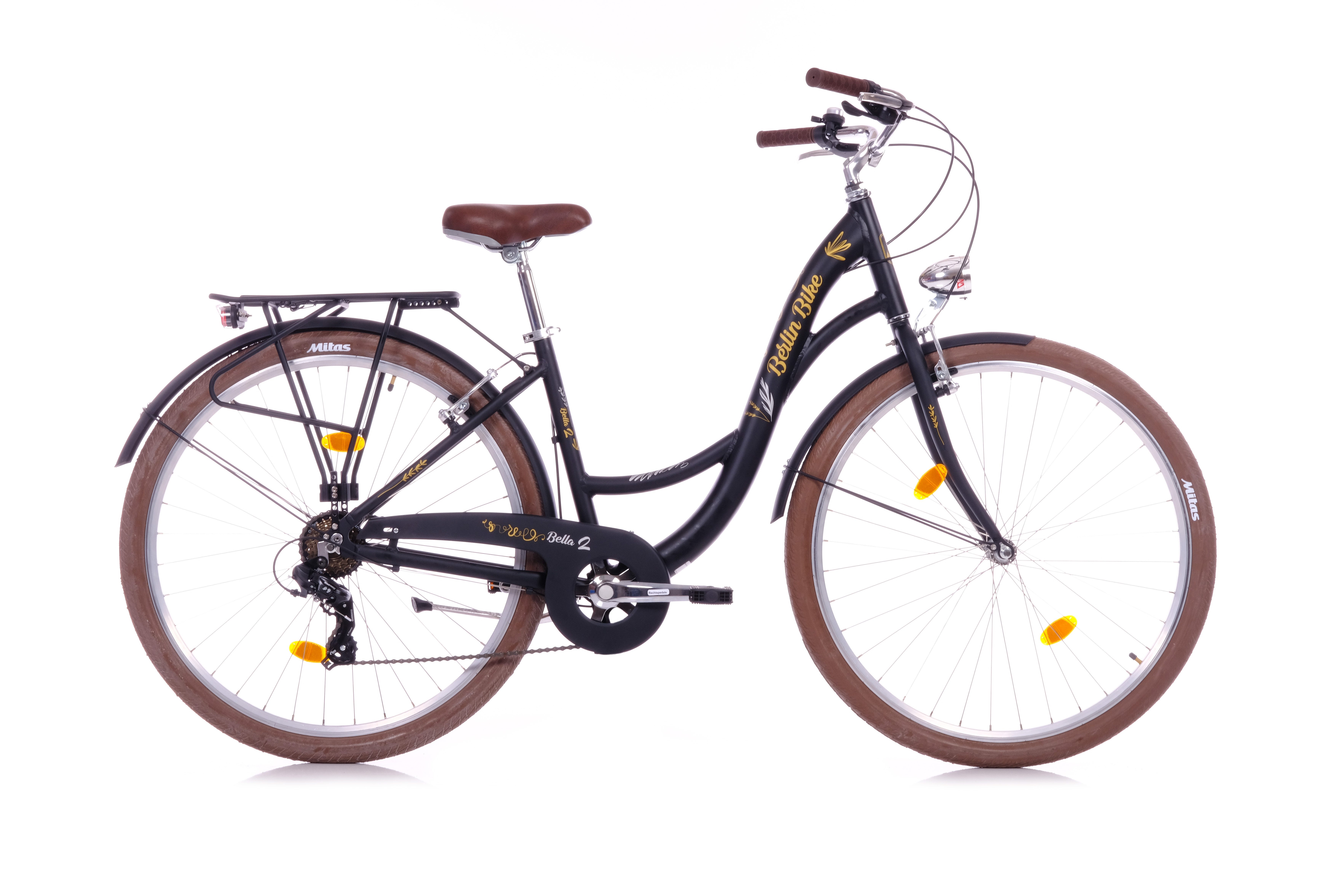 BERLIN BIKE Cityrad Bella 2 – 28 Zoll Damen Hollandrad mit Shimano 7-Gang, RD-TY300 Schaltwerk, (elegantes retro-fahrrad mit robustem aluminiumrahmen und starken v-bremsen), mit 28" x 2,00" luftreifen – perfekt für stadt & alltag