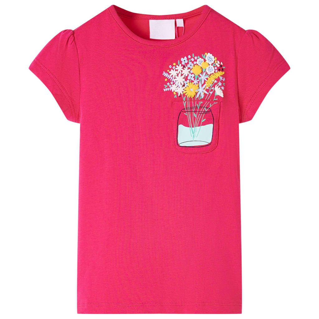 T-Shirt Kinder-T-Shirt Knallrosa 128