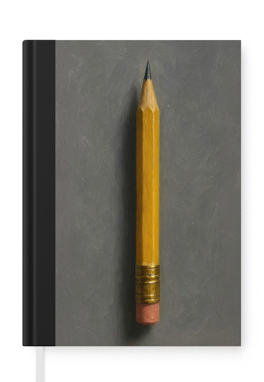MuchoWow Notizbuch Bleistift - Malerei - Gelb, Notebook, Notizblock a5, Tagebuch, Journal Liniert