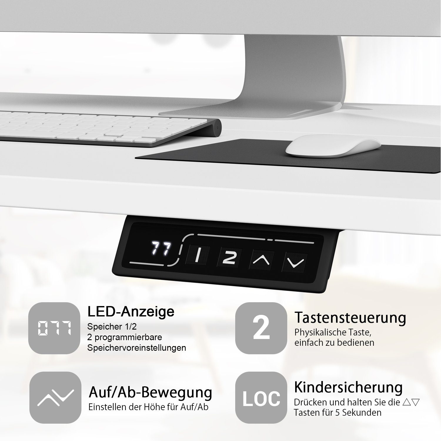 HOMALL Schreibtisch Basis Super Elektrisch Höhenverstellbarer günstig online kaufen