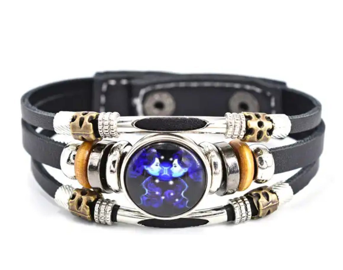 Stelby Armband mit Gravur Armband Sternzeichen Zwillinge mit 3D Gravur im Glas (Weihnachtsgeschenk, Geburtstagsgeschenk, Valentinstaggeschenk, modern, minimalistisch), langlebig, pflegeleicht, unisex
