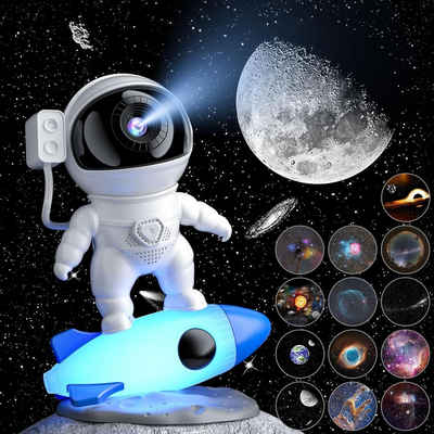 Powerwill LED Nachtlicht Astronaut Sternenhimmel Projektor, Galaxie Projektor mit Nachtlicht, LED wechselbar, Astronaut Sternenhimmel Projektor mit 12 Blatt Film, 360° drehbare Astronaut Projektor Kinder und Erwachsene