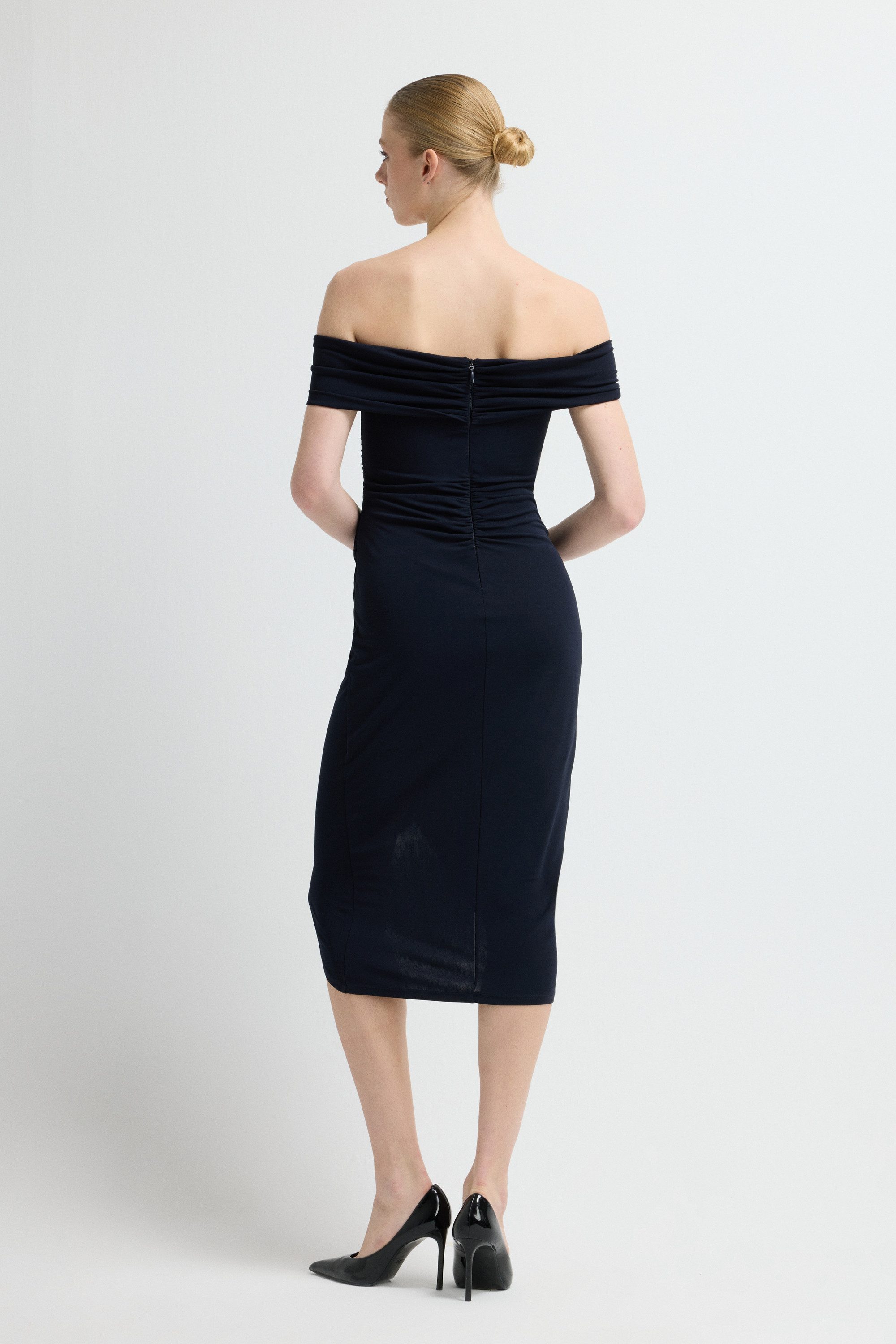 adL Cocktailkleid Wickelkleid mit gerafftem Detail