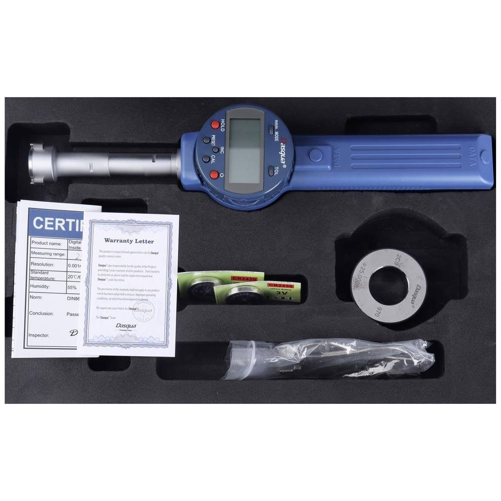 Dasqua Fühlerlehre Digitales 3-Punkt-Bohrmessgerät mit Schnappverschluss 4700-1012