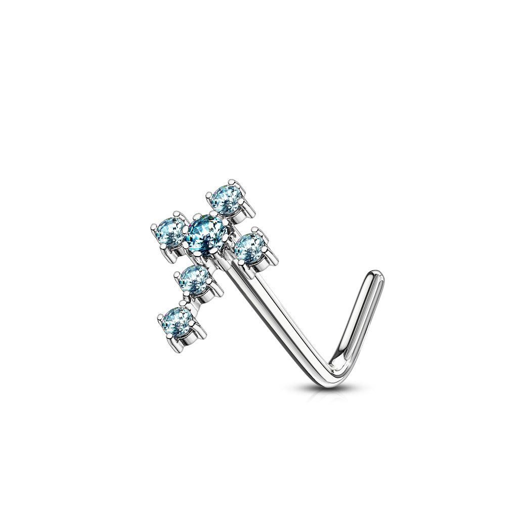 Nasenpiercing Nasenpiercing Nasenstecker Kreuz mit Zirkonia