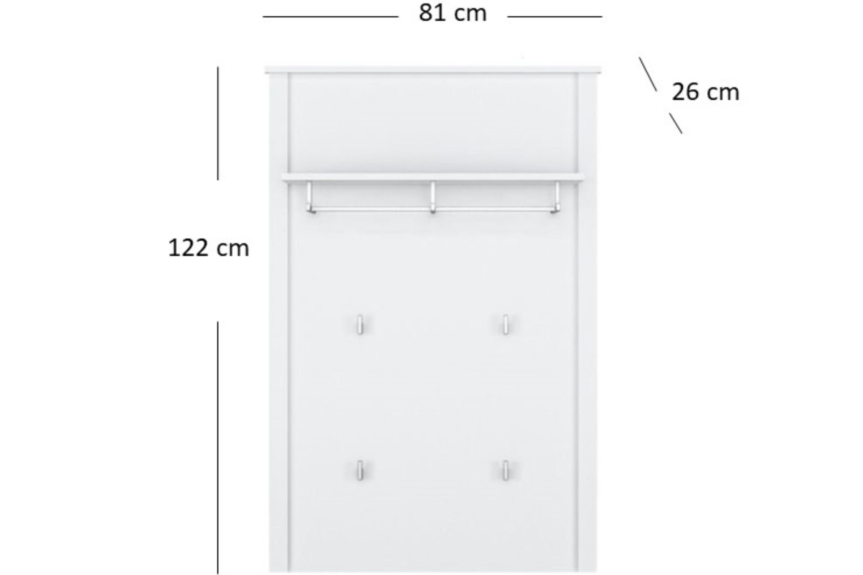 KONSIMO® Wandgarderobe FARGE Wandregal Garderobenhaken Garderobenpaneele, zeitloses Design, funktionell und vielseitig, passt zu jedem Stil