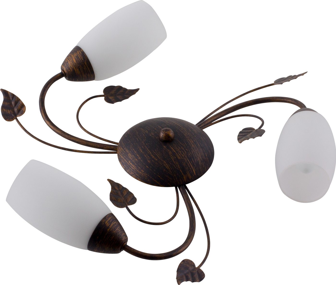GLOBO LIGHTING Deckenleuchte VENEZIA, ohne Leuchtmittel, Deckenleuchte Rostfarben, Glas alabaster, E14