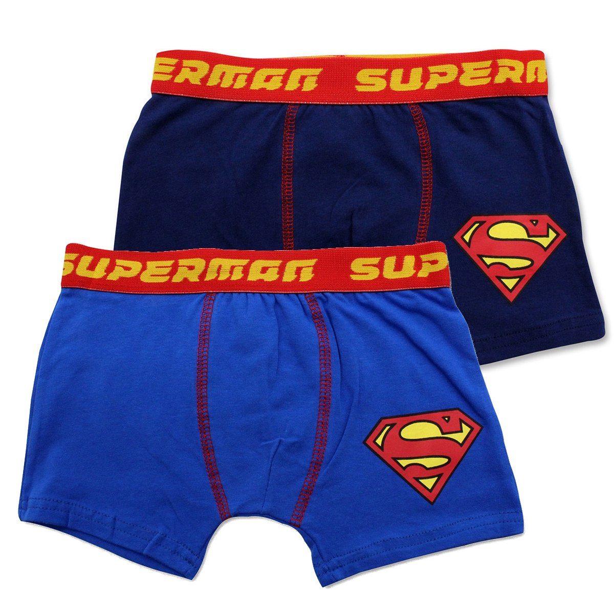 Superman Boxershorts 2er Boxer Slip Unterhosen Superman Kinder Shorts Pack Unterwäsche