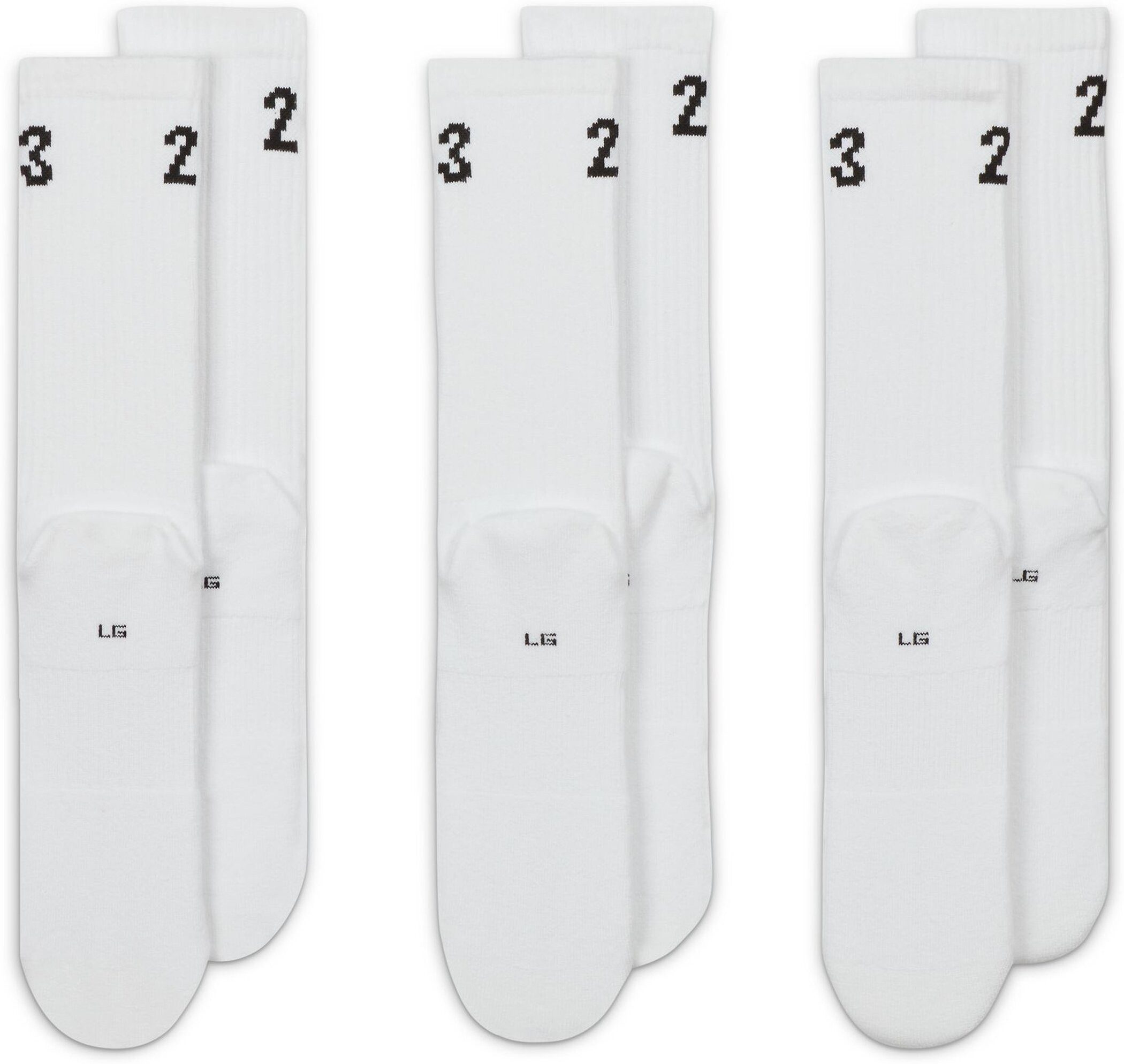 Nike Funktionssocken U J ESSENTIAL CREW 3PR - 144 für sportliche Aktivitäten, mit Dämpfung, stützende Passform