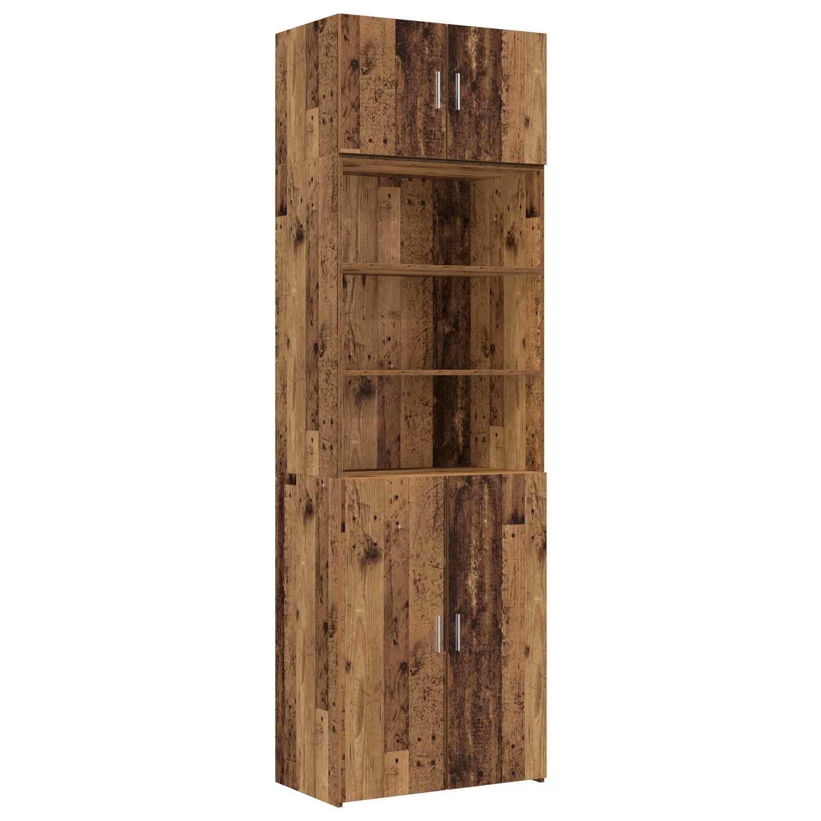 vidaXL Sideboard Lagerschrank mit Regalen Altholz 70 x 42,5 x 225 cm