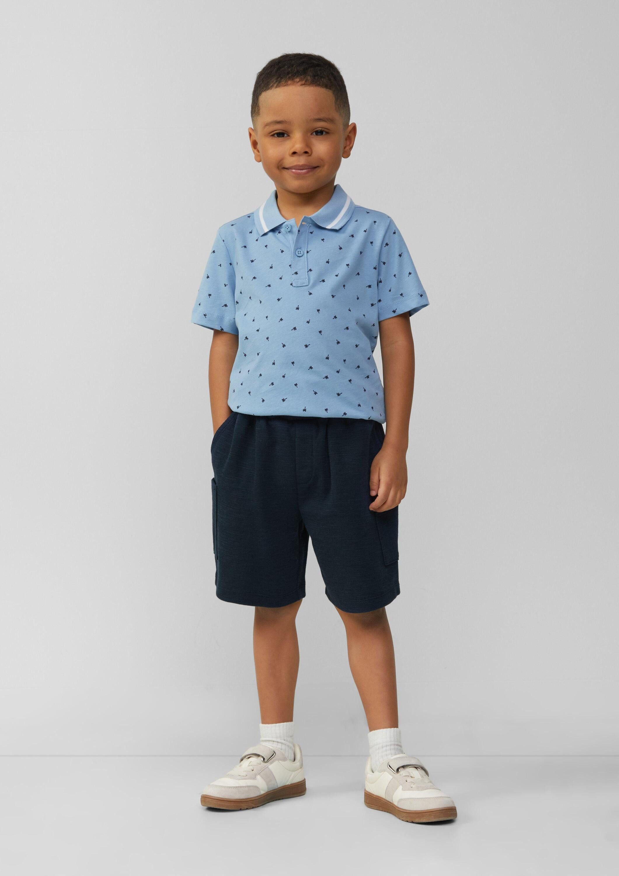 s.Oliver Kurzarmshirt Polo-Shirt Poloshirt mit All-over-Print