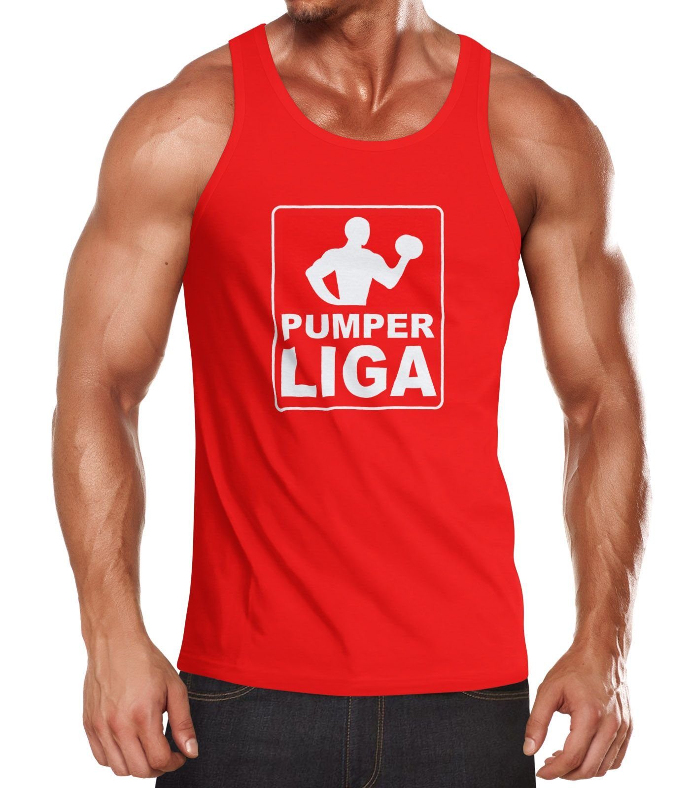 Tanktop Herren Tanktop Pumper Liga Fitness Gym Bodybuilder Shirt Muskelshirt