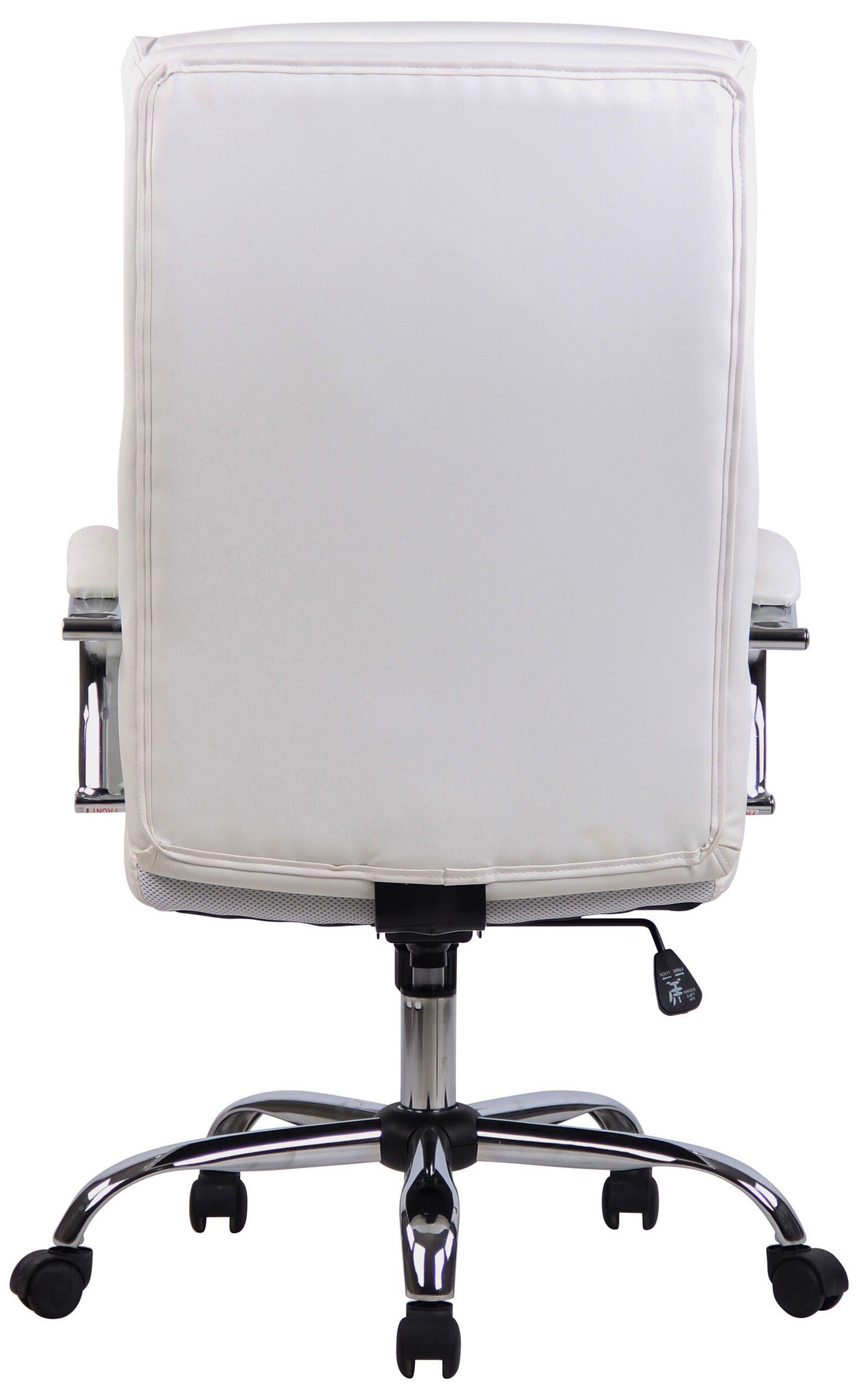 TPFLiving Bürostuhl geformter Chefsessel, mit ergonomisch Drehstuhl, bequemer (Schreibtischstuhl, Gamingstuhl), - Bradley Kunstleder Sitzfläche: chrom weiß Metall Gestell: Rückenlehne