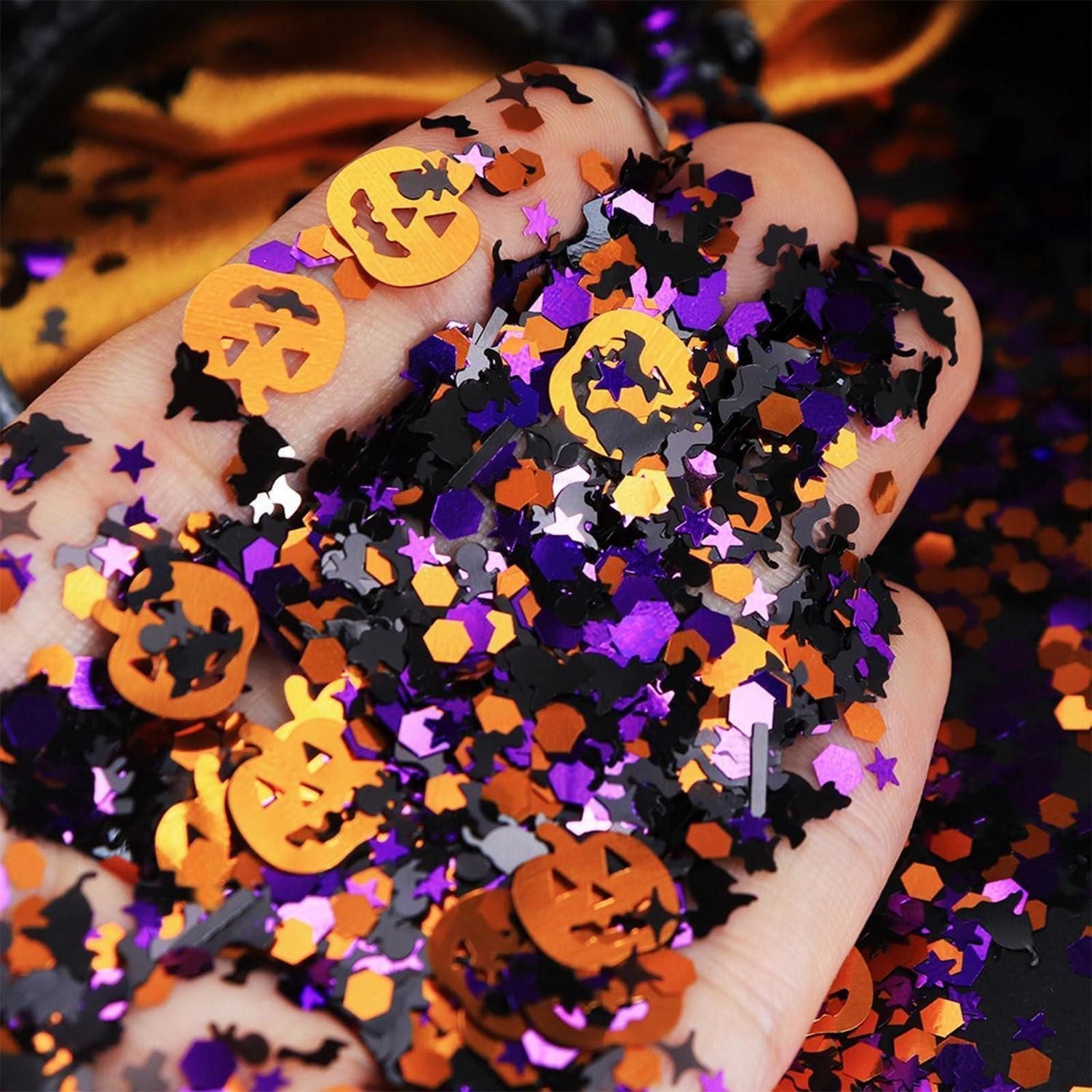 LuxusKollektion Nagel-Tattoo Halloween Kürbis Nagelglitzer