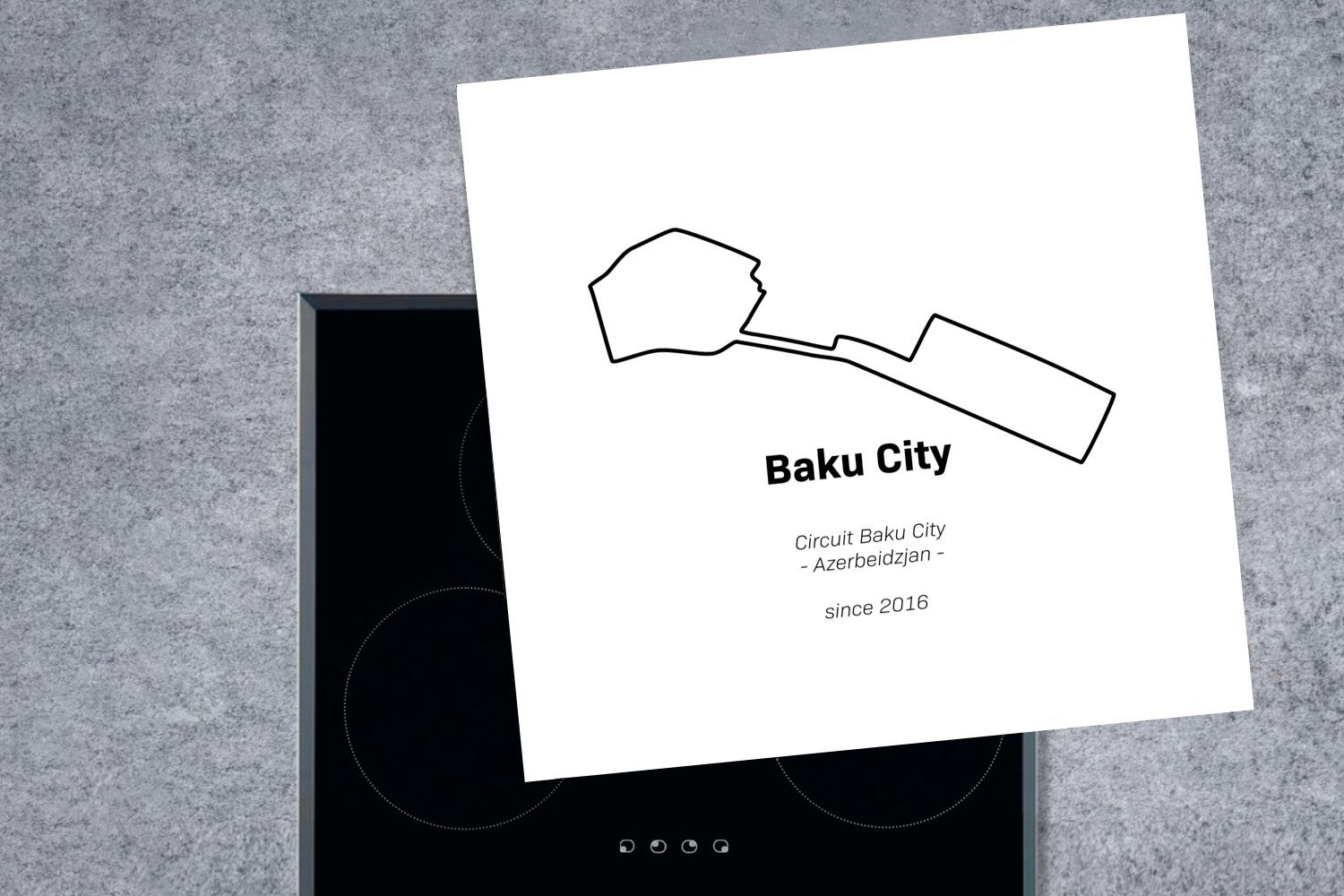 - Baku Arbeitsplatte Formel cm, für Rennstrecke, (1 MuchoWow 78x78 tlg), küche Herdblende-/Abdeckplatte 1 Ceranfeldabdeckung, Vinyl, -