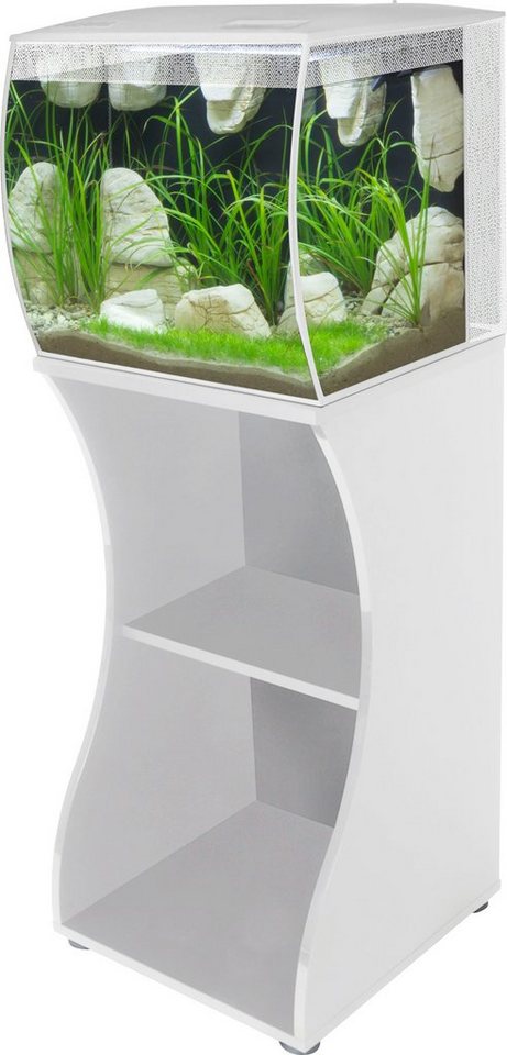 FLUVAL Aquarien-Set Flex, 57 l, BxTxH: 41,5x42x116 cm, Sorgt mit seiner  markanten konvexen Vorderseite für einen modischen