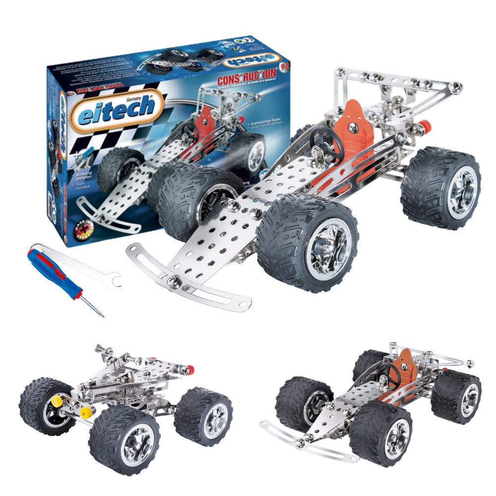 Eitech eitech Rennwagen und Quad 00092 Metallbaukasten, (Technikspielzeug, 180 St., Bausatz), Konstruktionsspielzeug, Made in Germany