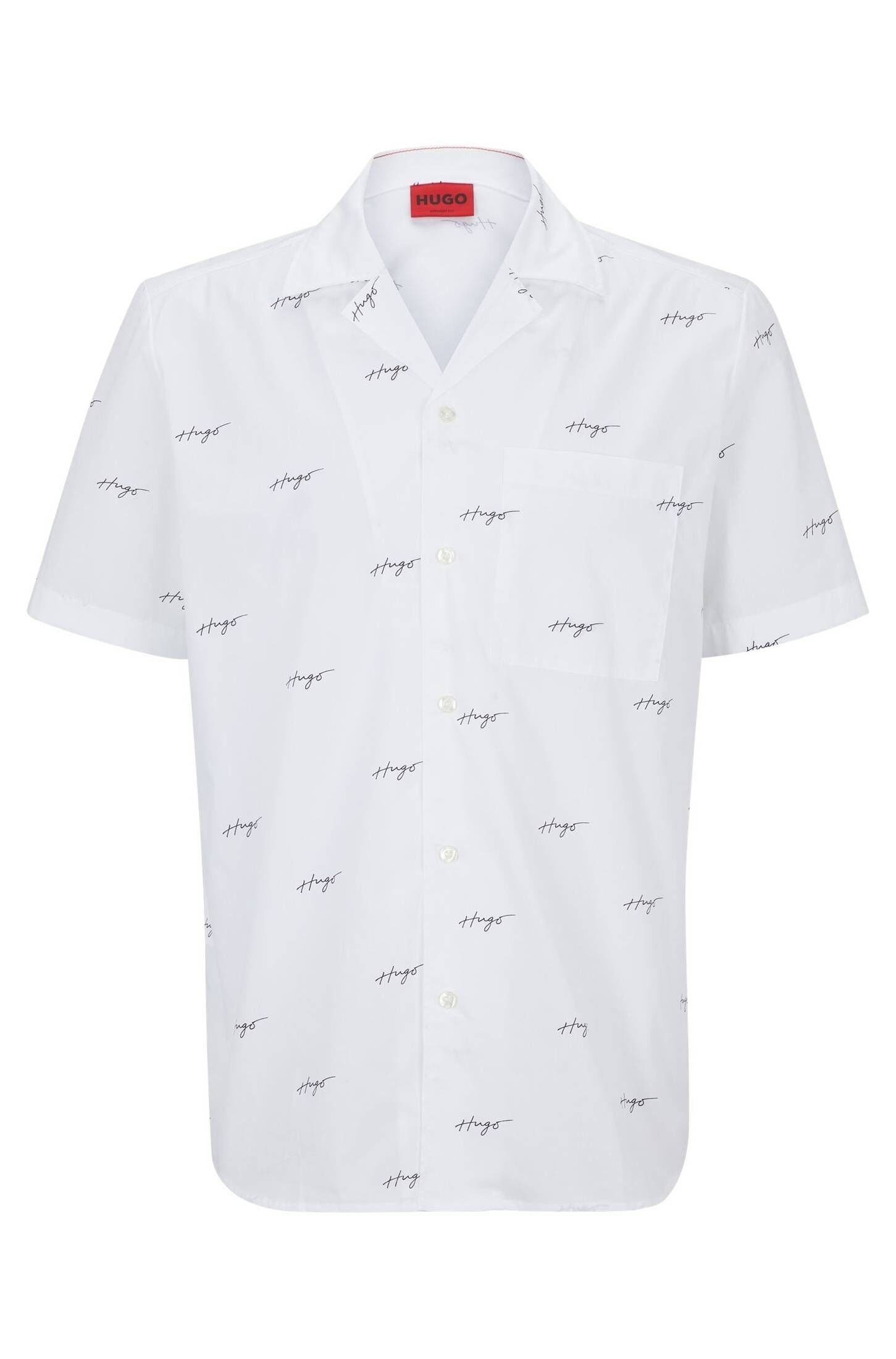 HUGO Langarmhemd Herren Hemd ELLINO (1-tlg) weiß (100)
