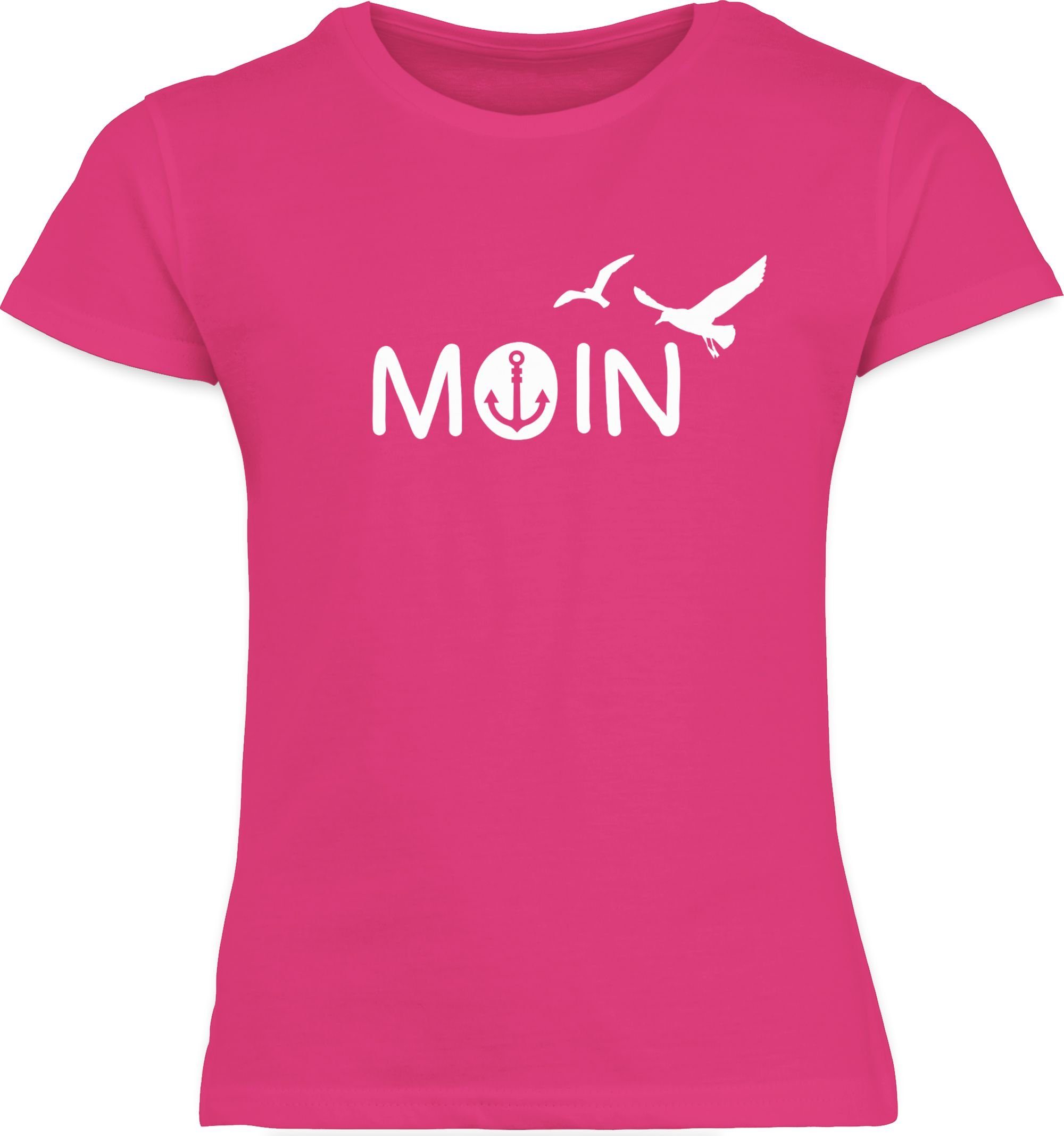 Nordsee Kinderkleidung Geschenk 1 T-Shirt Co Moin und Hamburg Moin Fuchsia Maritime Shirtracer