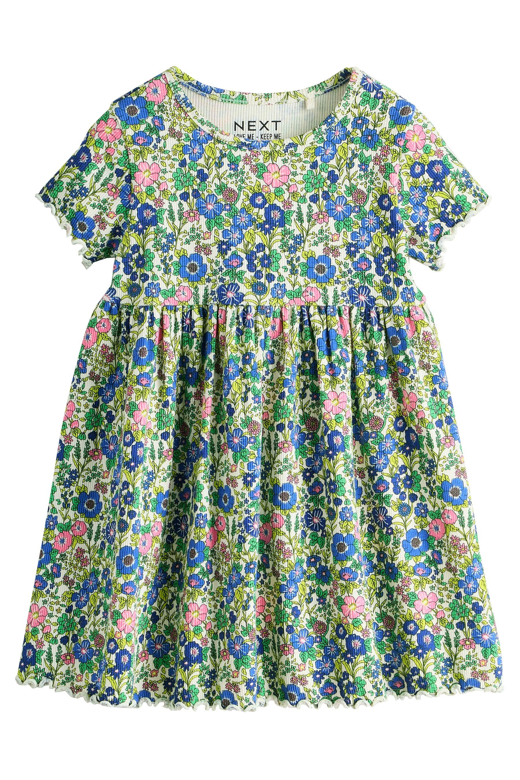 Next Jerseykleid Geripptes Kurzarmkleid (1-tlg)