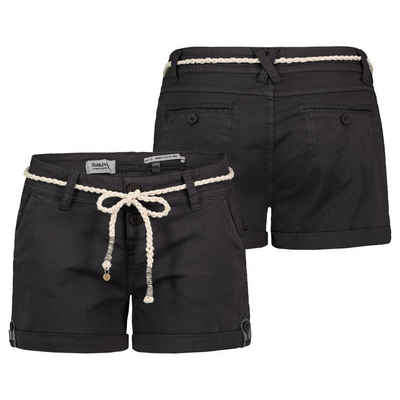 SUBLEVEL Бермуди Damen Short Bermuda kurze Hose Sommer Chino Stoff Hotpants mit Gürtel