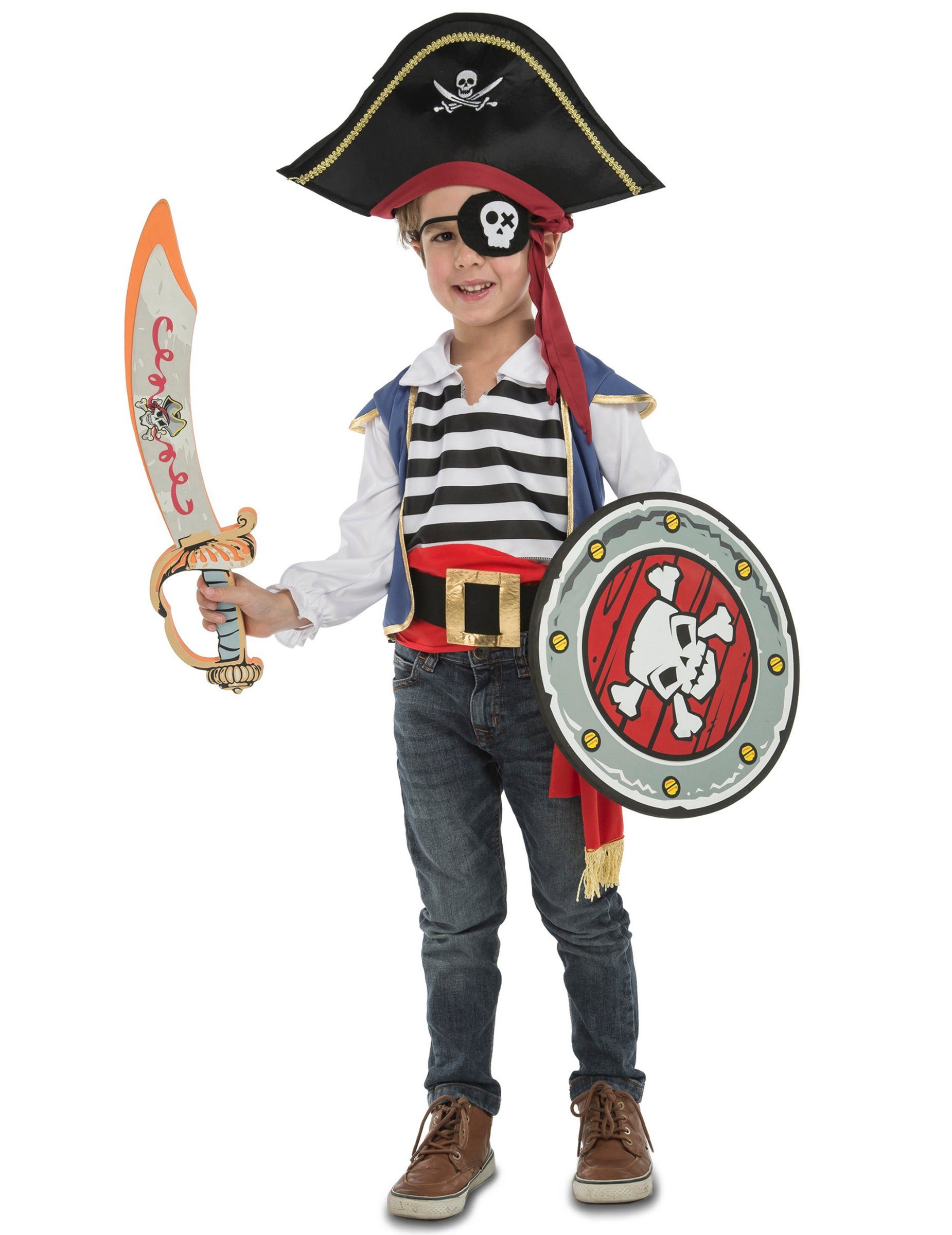 Viving Costumes Piraten-Kostüm Pirat-Kostüm mit Zubehör für Kinder