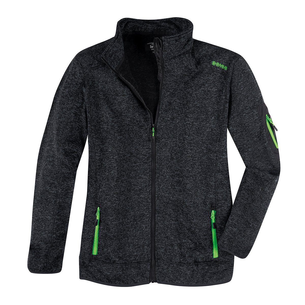 Brigg Fleecejacke XXL Brigg Strickoptik Fleecejacke anthrazit melange